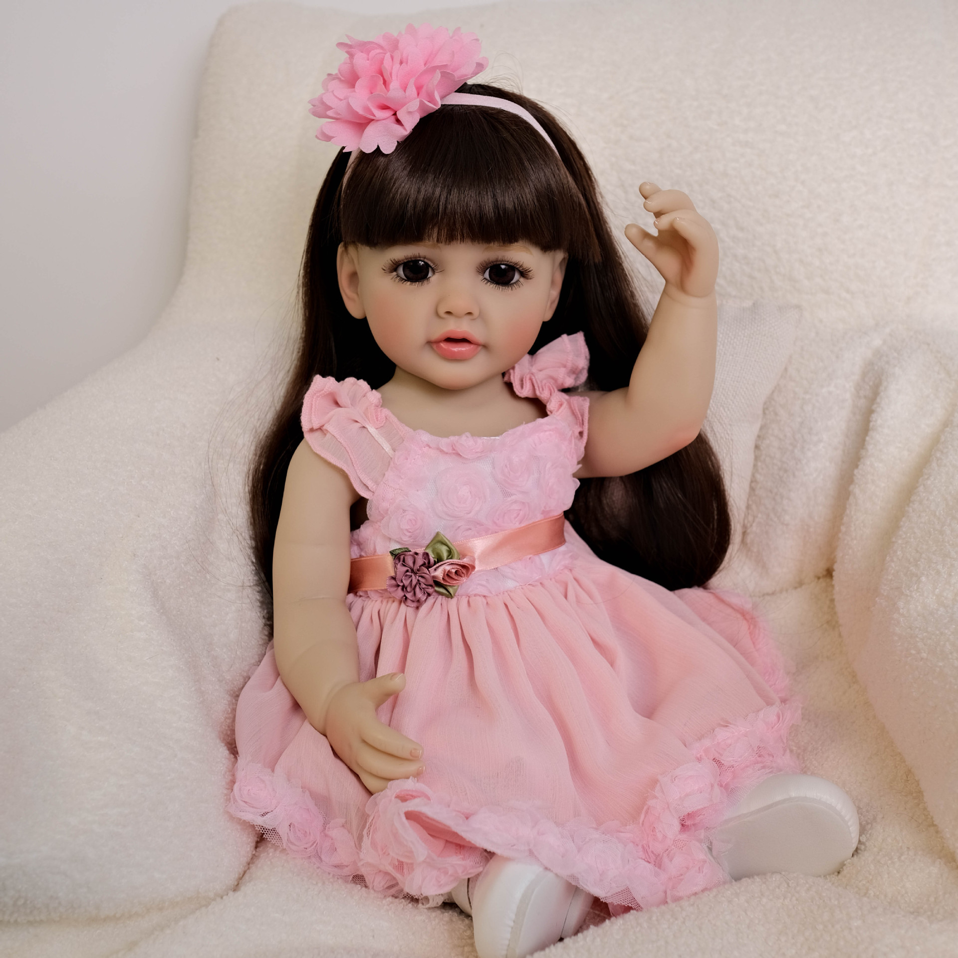 Cute 55 cm Long Hair Pink Girl - Kids Ethnic Fashion incelemesi ve fiyatı