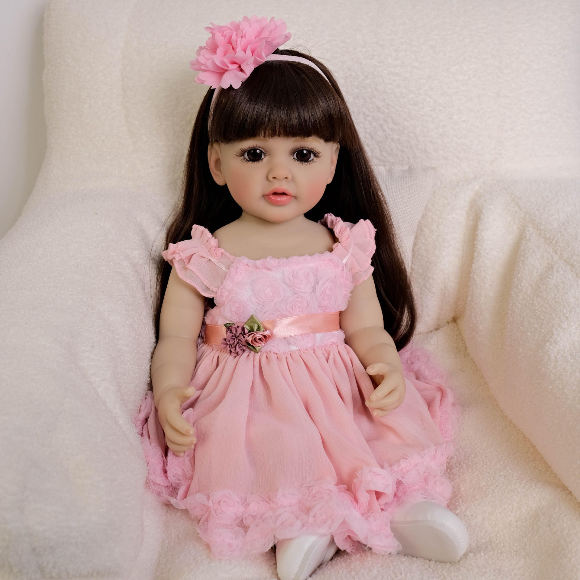 Cute 55 cm Long Hair Pink Girl - Kids Ethnic Fashion incelemesi ve fiyatı