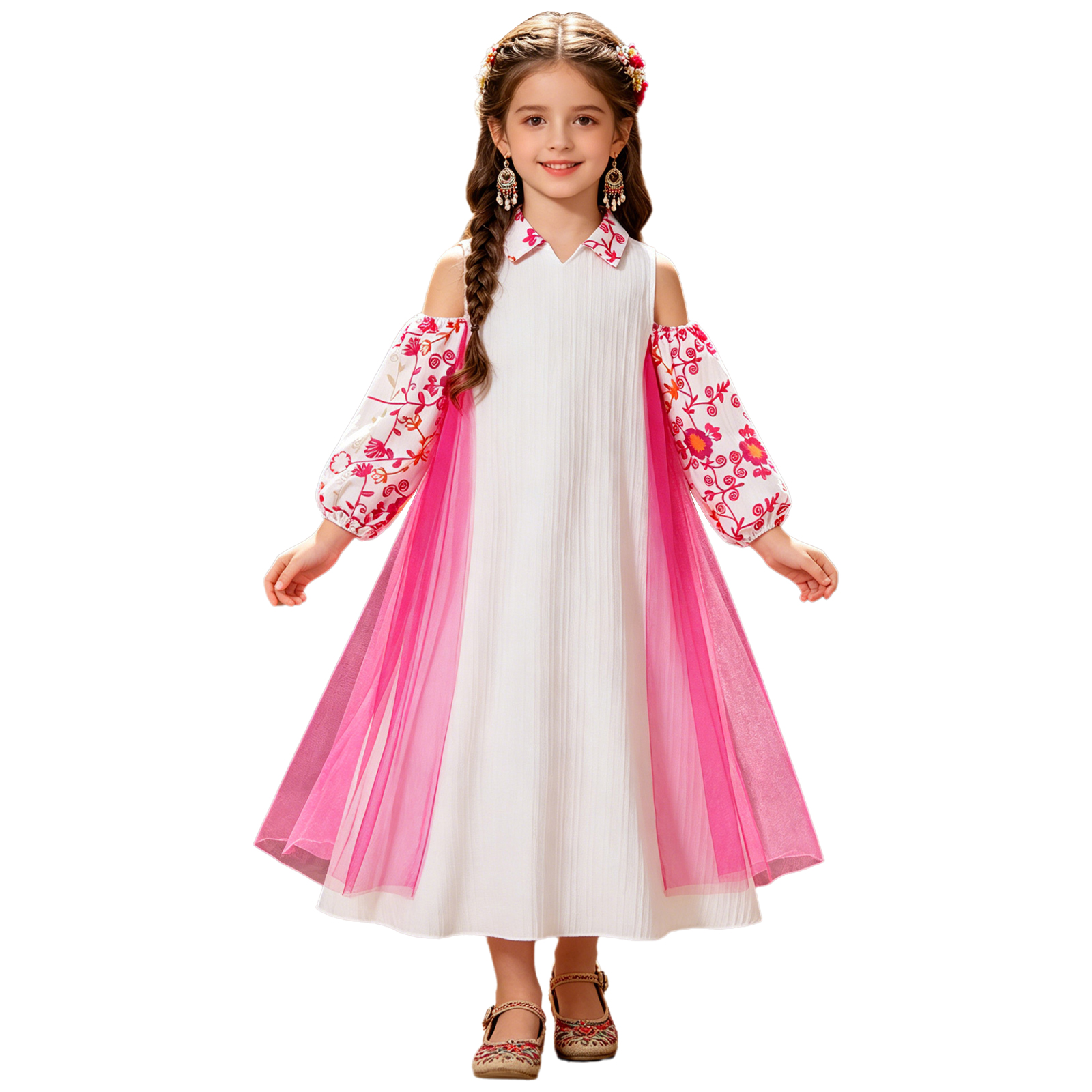 Girl Long Sleeve Mesh Patchwor - Ethnic Clothing & Online Fashion Store Khaadi Uk incelemesi ve fiyatı