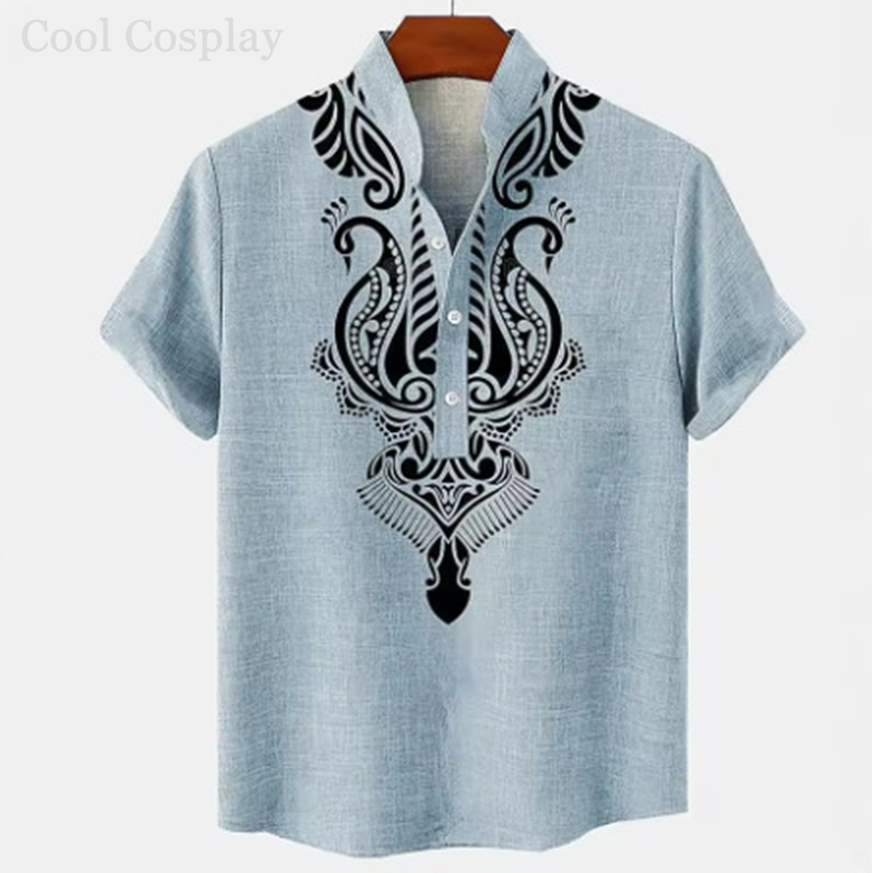 Male Retro Tops Henley Shirt M - Ethnic Fashion Men incelemesi ve fiyatı