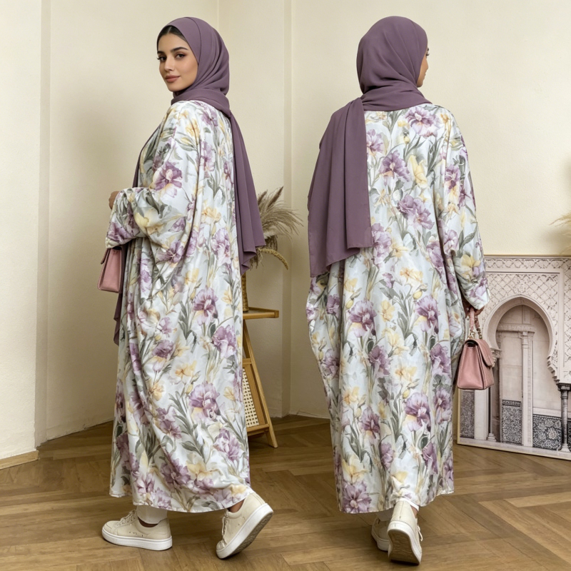 Eid Dubai Women Cardigan Dress - Jalabiya Women Arabic incelemesi ve fiyatı