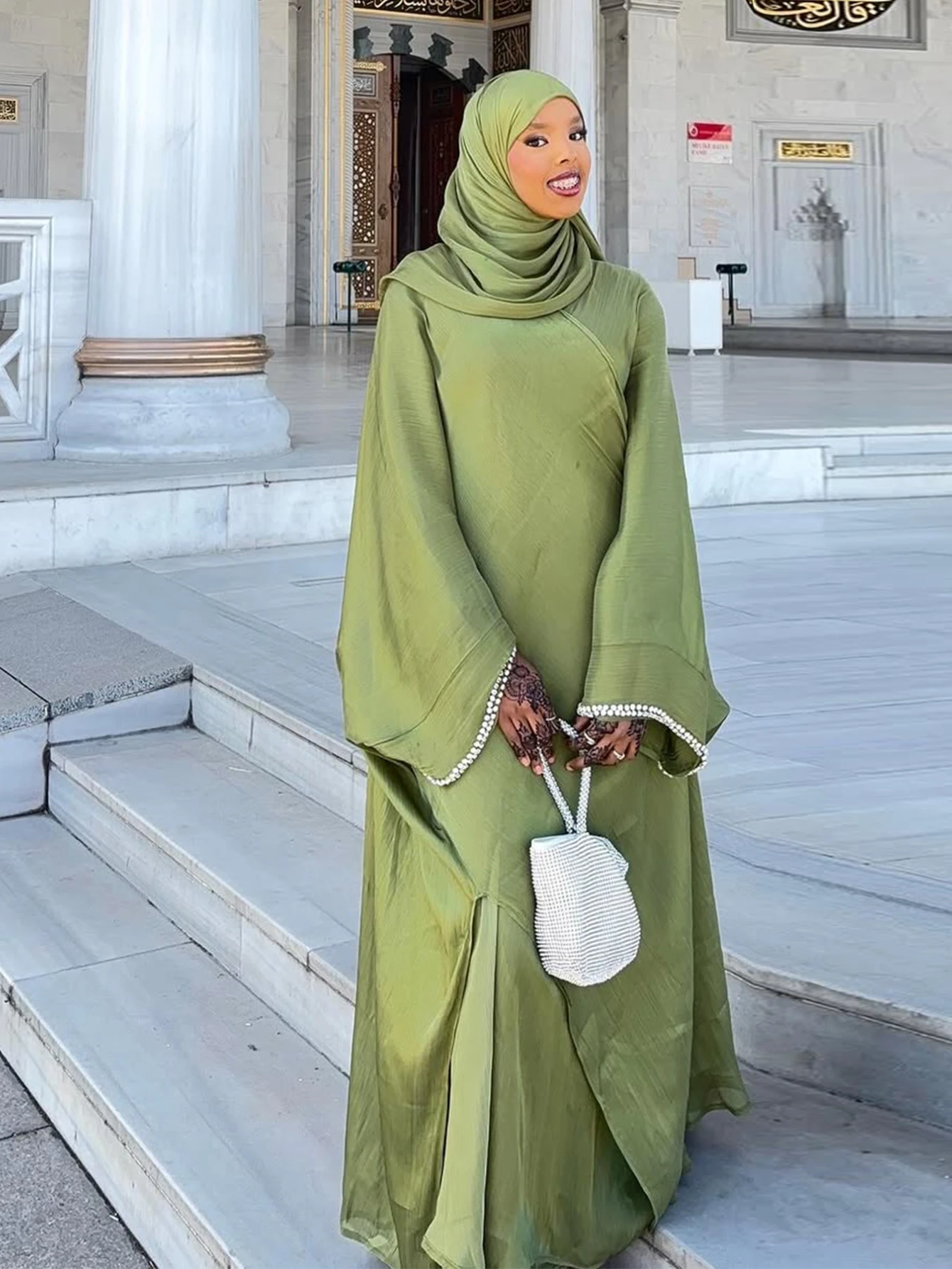 Eid Muslim Abaya Scarf Dress 1 - Jalabiya Women Arabic incelemesi ve fiyatı