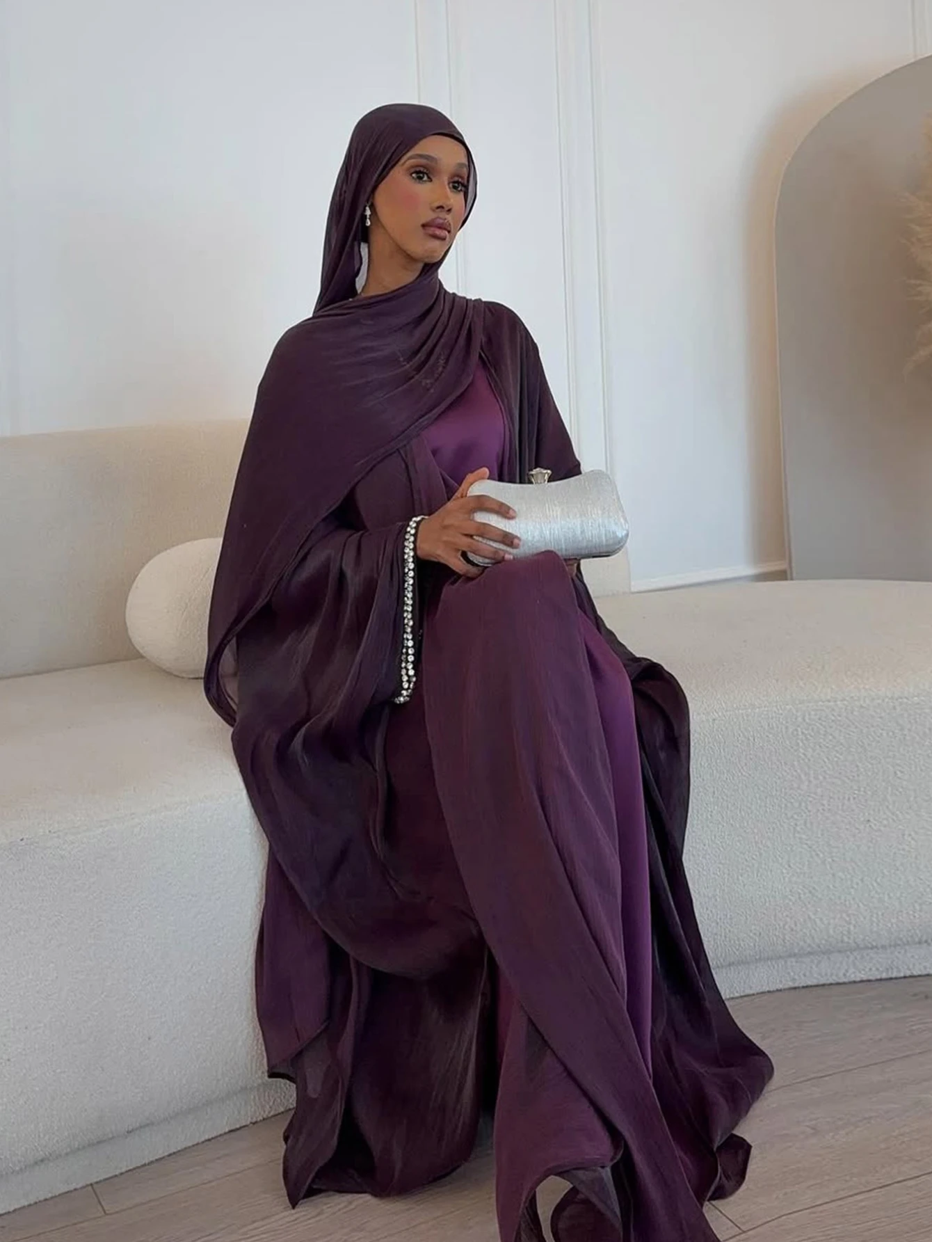 Eid Muslim Abaya Scarf Dress 1 - Jalabiya Women Arabic incelemesi ve fiyatı