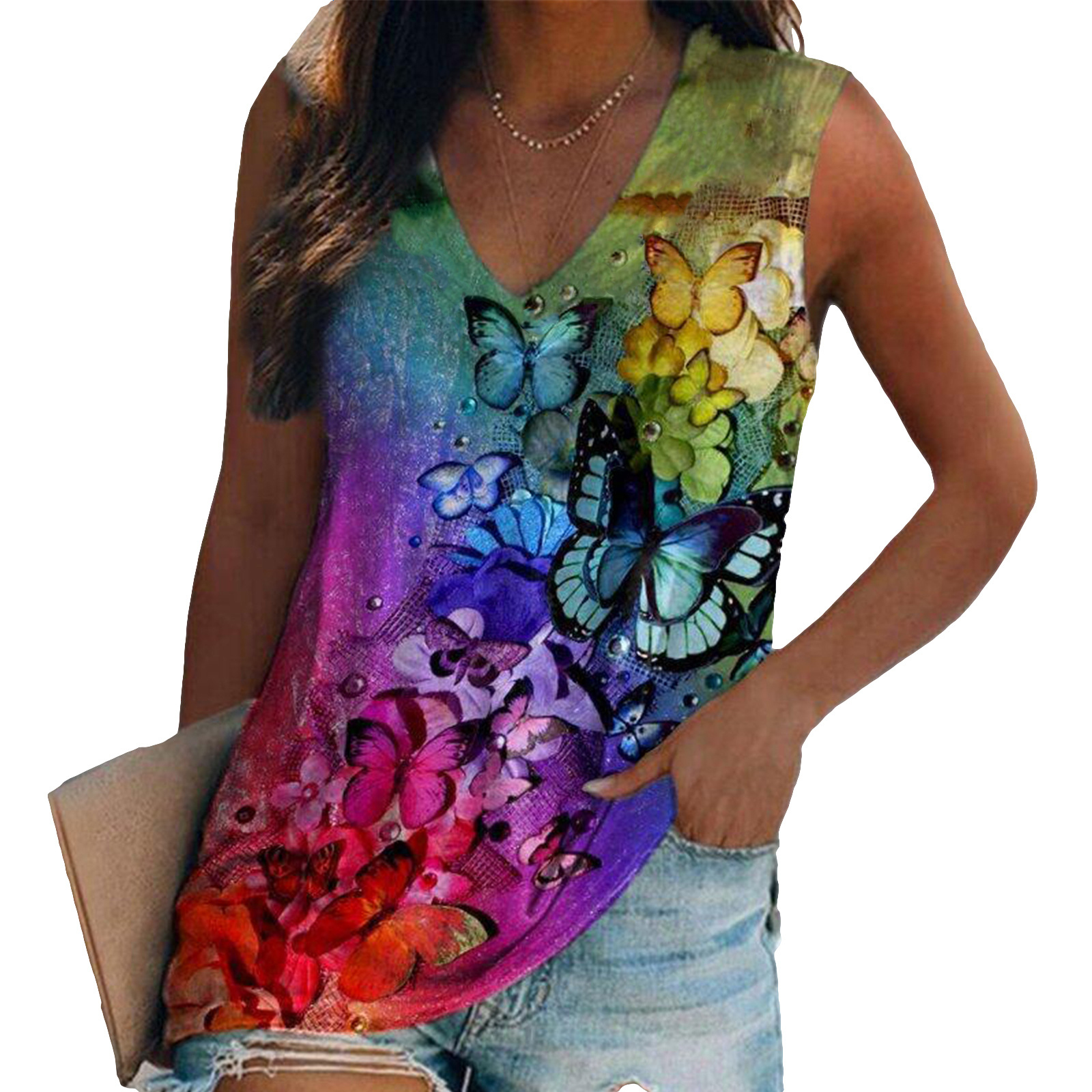 Ethnic Style Colorful Butterfl - Y2K Ethnic Fashion incelemesi ve fiyatı