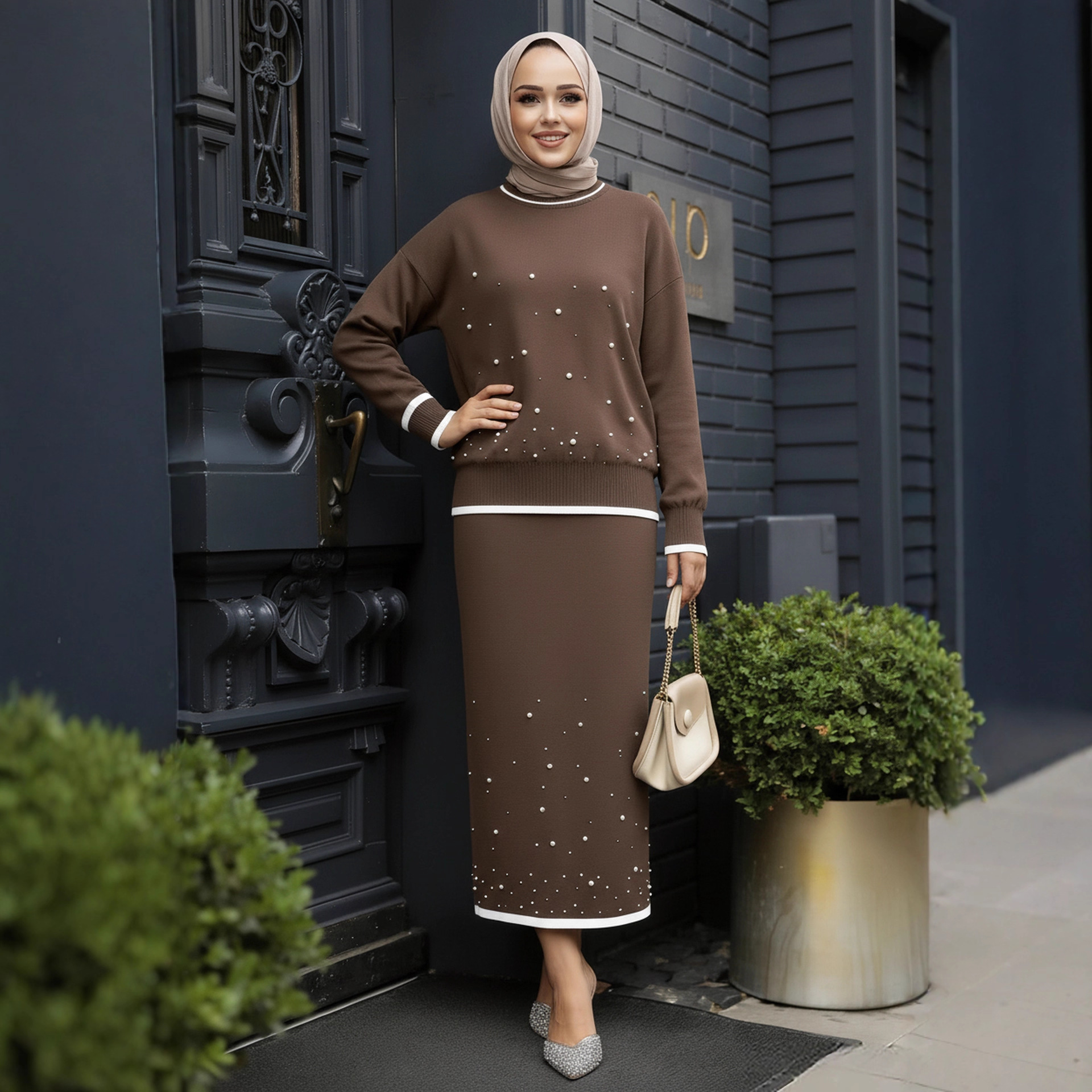 Eid Women 2 Piece Set Beading  - Jalabiya Women Arabic incelemesi ve fiyatı