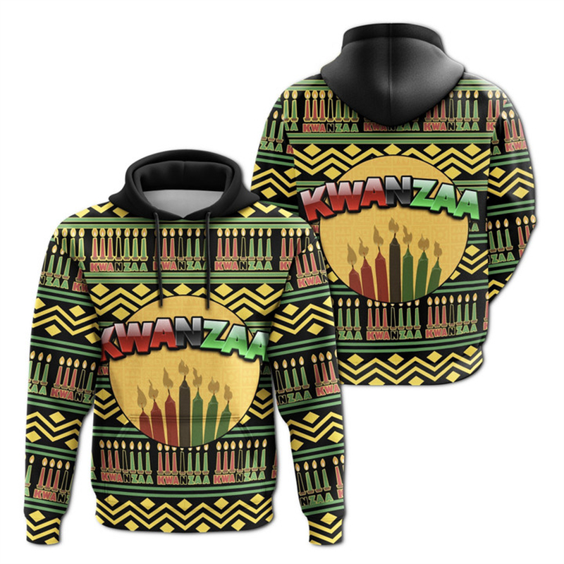 African Kwanzaa Hoodies 3D Pri - Y2K Ethnic Fashion incelemesi ve fiyatı