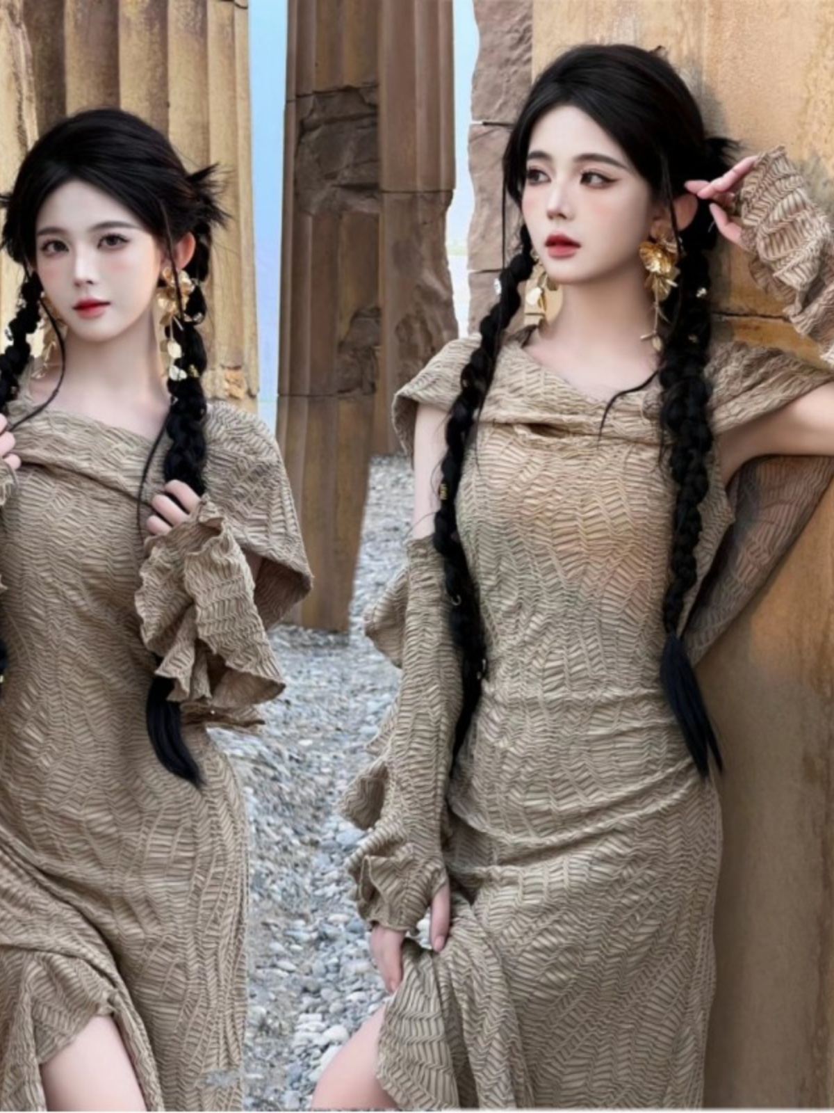 Desert  Themed Long Dress Wome - Ethnic Fashion Photography incelemesi ve fiyatı