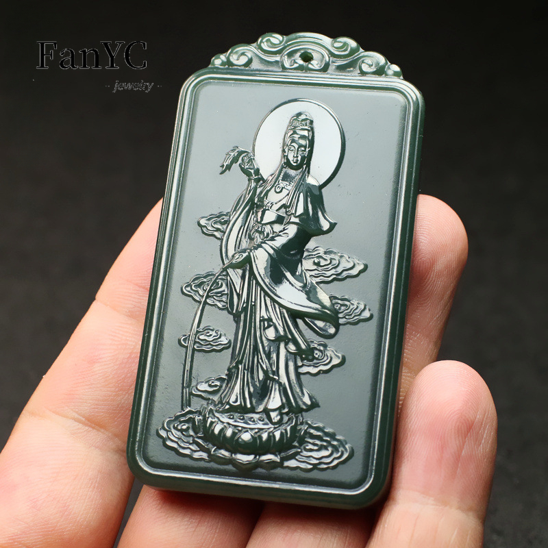 Natural Hetian Jade Qingyu Gua - Ethnic Fashion Men incelemesi ve fiyatı