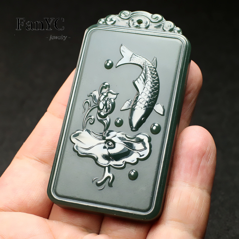 Natural Hetian Jade Qingyu Gua - Ethnic Fashion Men incelemesi ve fiyatı
