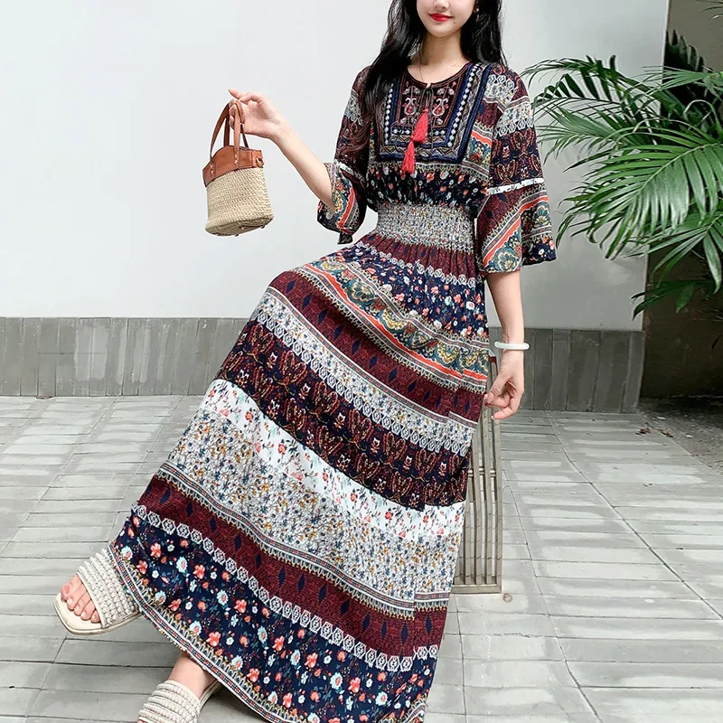 Ethnic Style Maxi Dresses for  - Y2K Ethnic Fashion incelemesi ve fiyatı