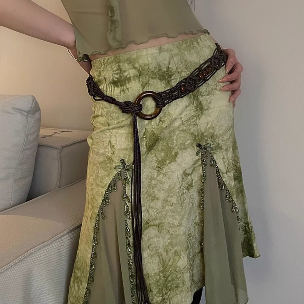 Braided Waist Chain Women's Ve - Y2K Ethnic Fashion incelemesi ve fiyatı
