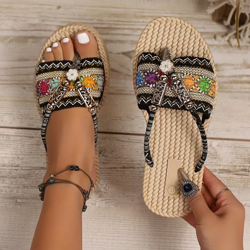 Women Slippers Outdoor Handwov - Ethnic Modern Fashion incelemesi ve fiyatı