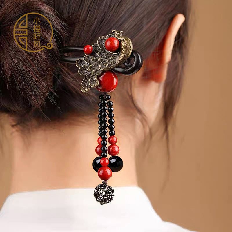Ebony Wood Hairpin Tassel Step - Ethnic Contemporary Fashion incelemesi ve fiyatı