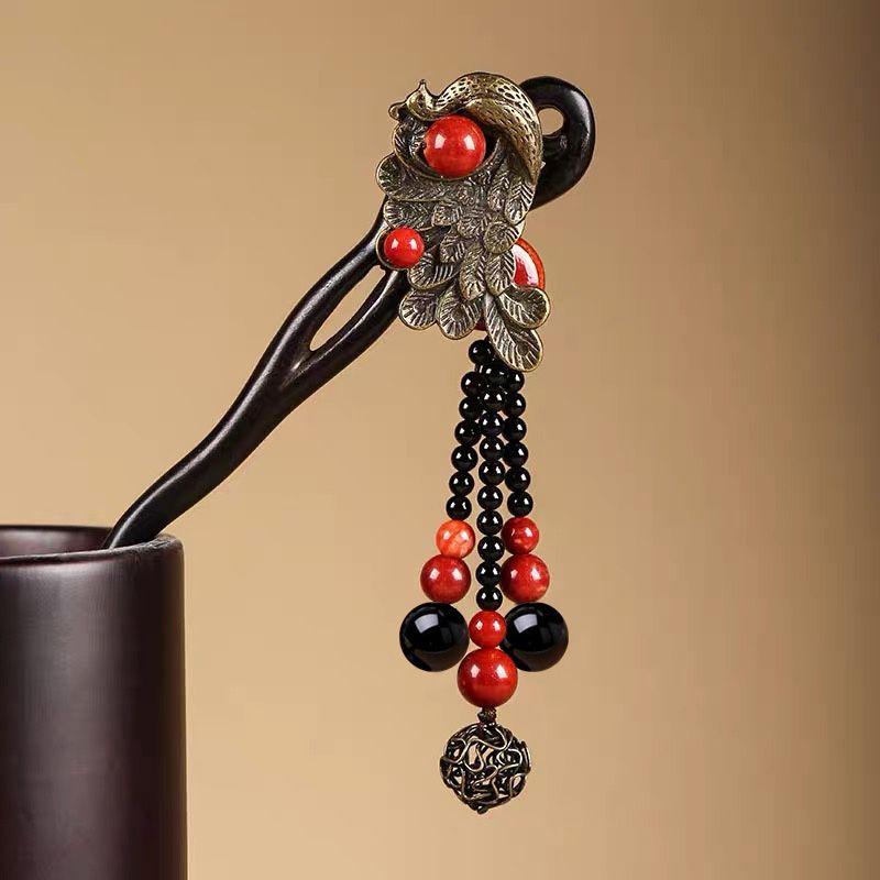 Ebony Wood Hairpin Tassel Step - Ethnic Contemporary Fashion incelemesi ve fiyatı