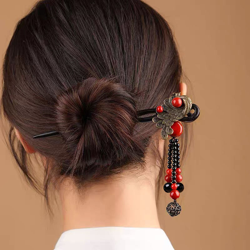 Ebony Wood Hairpin Tassel Step - Ethnic Contemporary Fashion incelemesi ve fiyatı