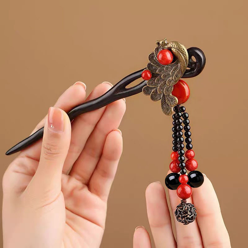 Ebony Wood Hairpin Tassel Step - Ethnic Contemporary Fashion incelemesi ve fiyatı