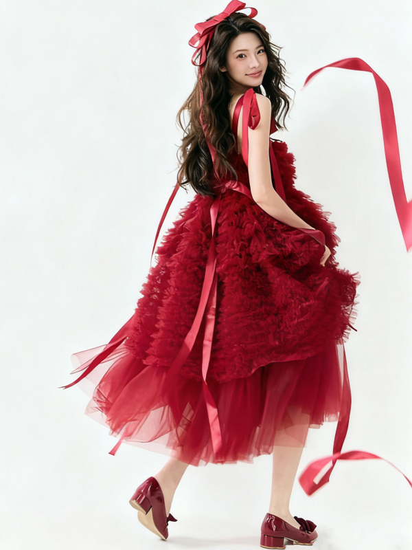 Red Tulle Skirt Artistic Birth - Ethnic Clothing & Online Fashion Store Khaadi Uk incelemesi ve fiyatı