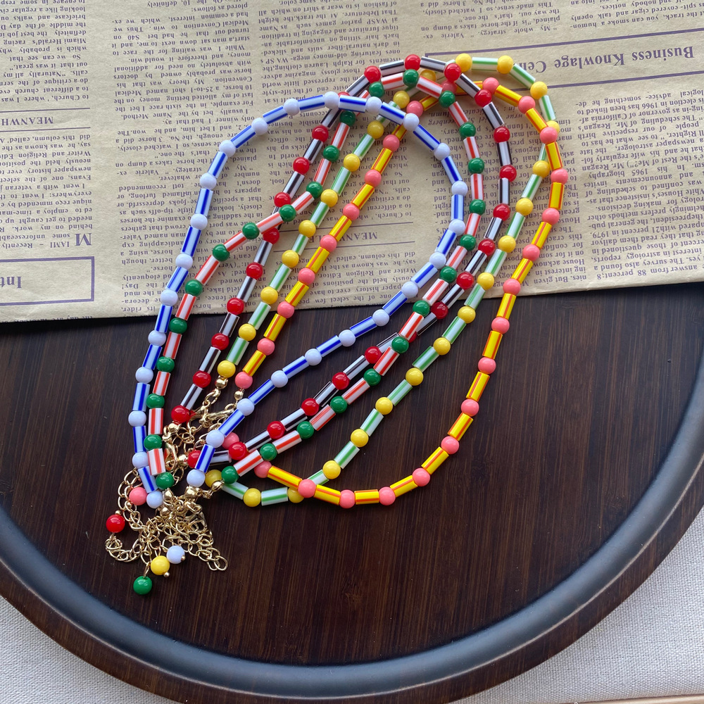 Fashion Colorful Beaded Neckla - Y2K Ethnic Fashion incelemesi ve fiyatı