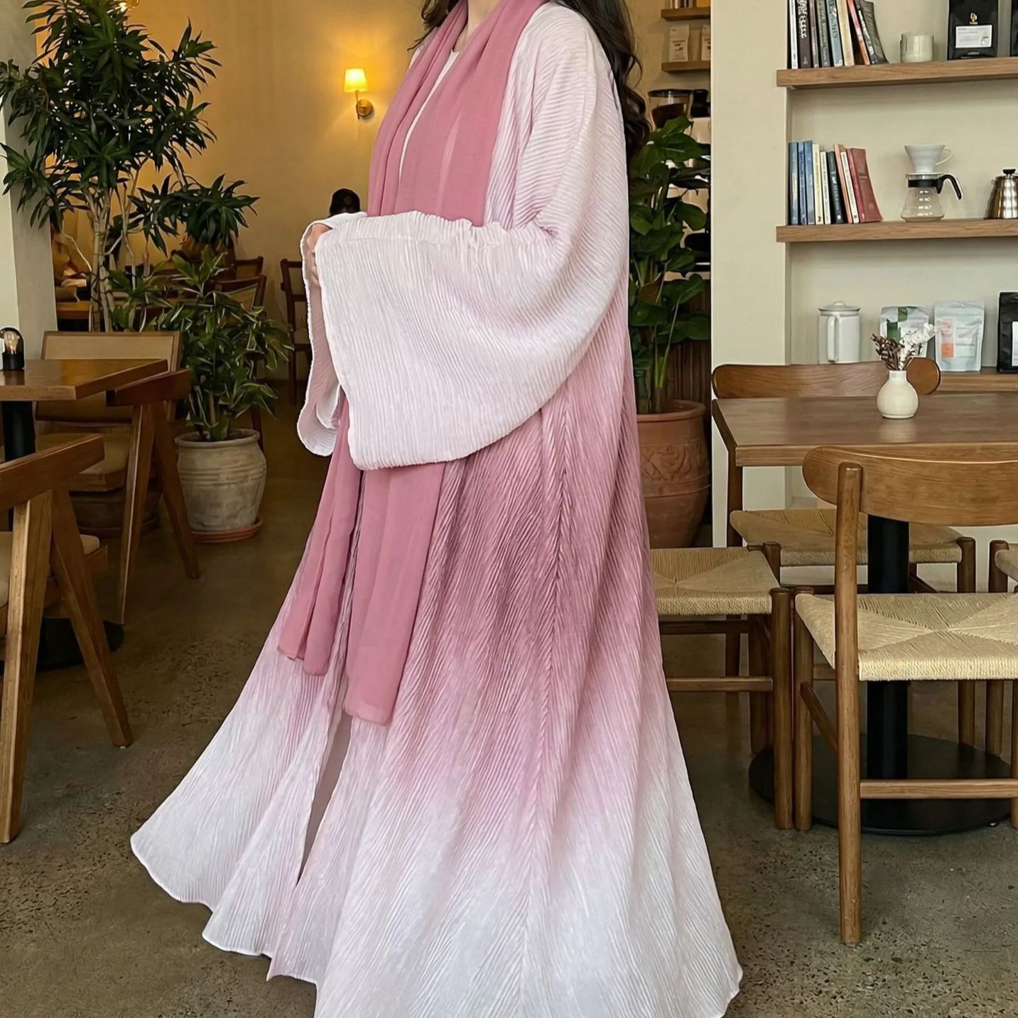 2026 Elegant Pleated Abaya Dre - Jalabiya Women Arabic incelemesi ve fiyatı