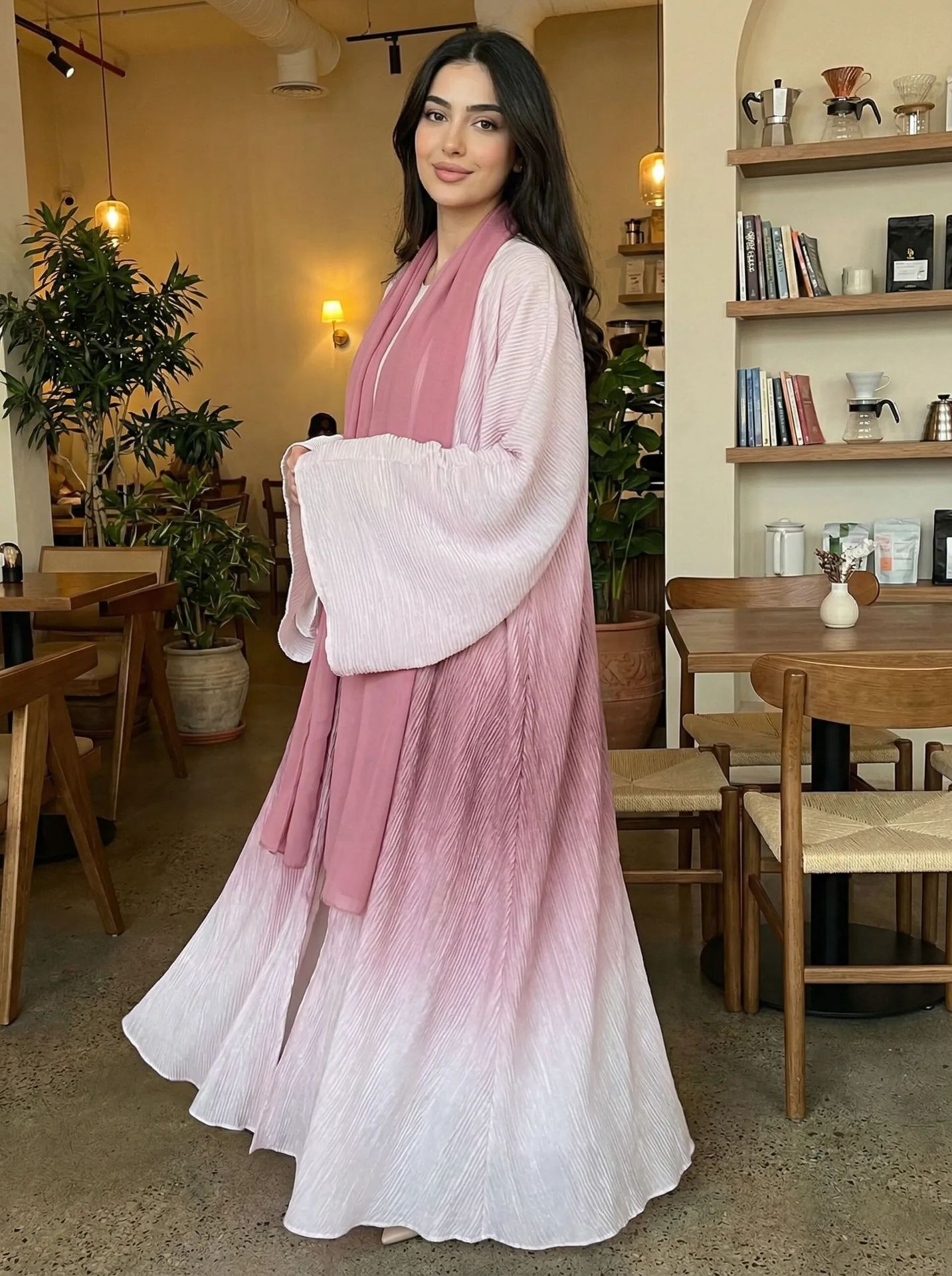 2026 Elegant Pleated Abaya Dre - Jalabiya Women Arabic incelemesi ve fiyatı