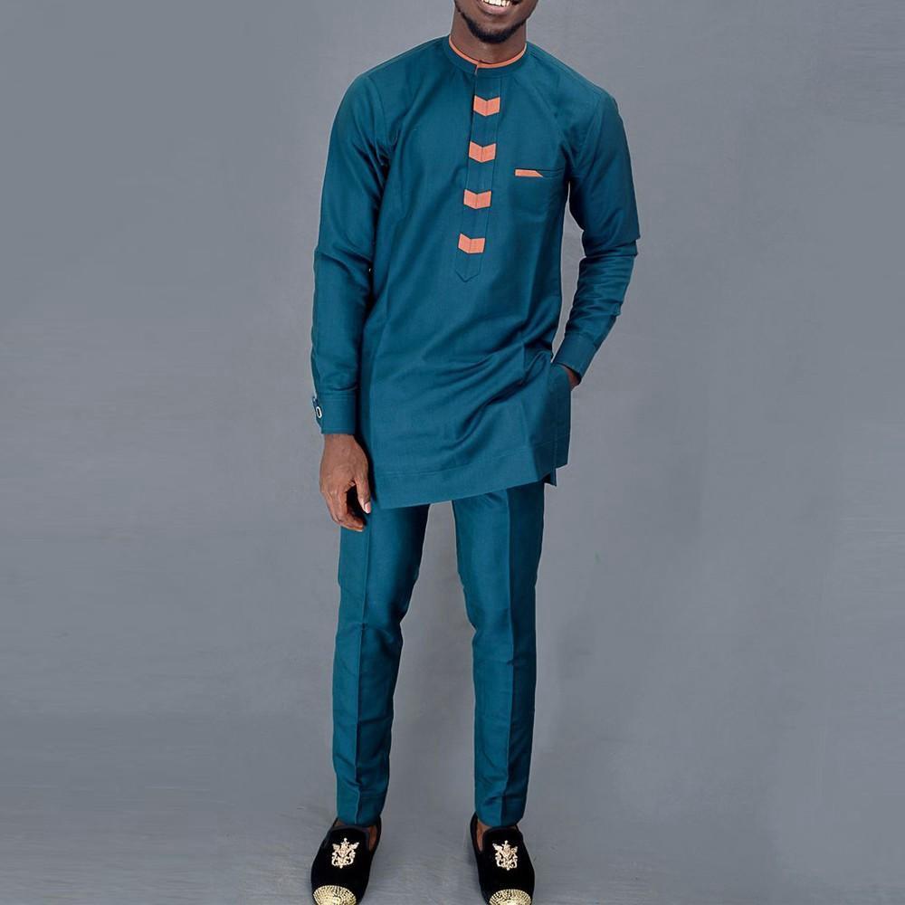 New 2Pc Luxury African Traditi - Dashiki Shirt Men incelemesi ve fiyatı