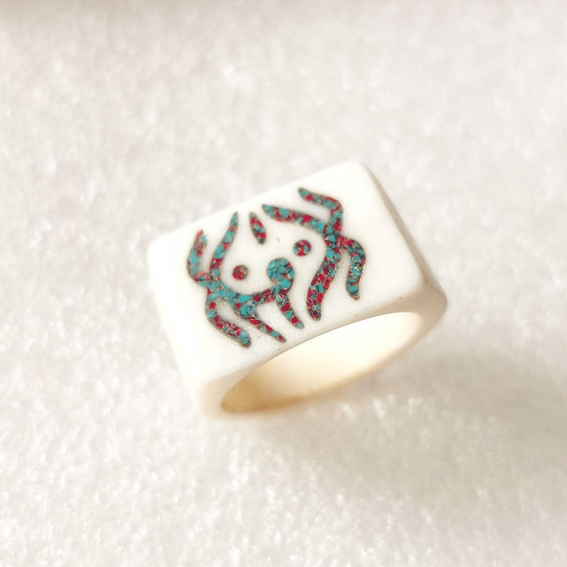 Tibetan Amulet Symbols Ring fo - Ethnic Fashion Com incelemesi ve fiyatı
