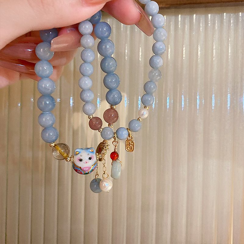Lucky Cat Charm Blue Safety Lo - Ethnic Contemporary Fashion incelemesi ve fiyatı